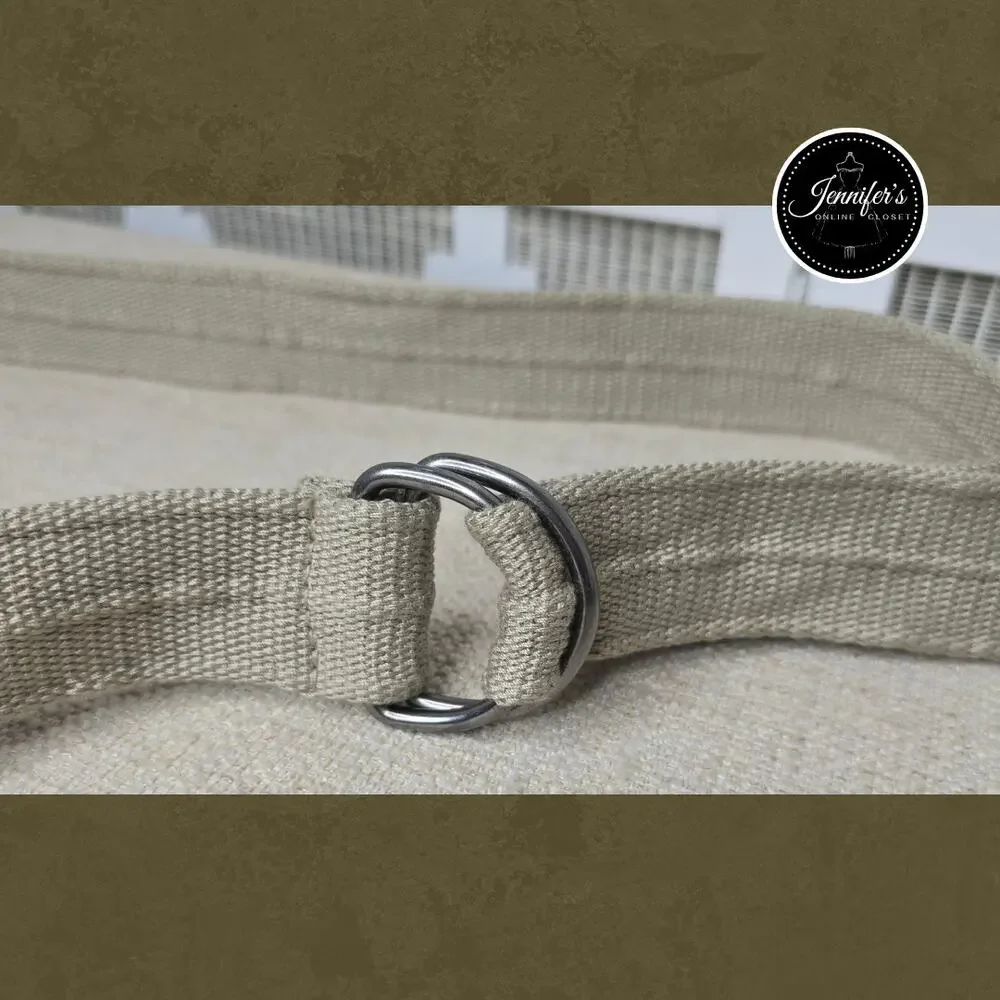 Unbranded Men's Khaki Soft Canvas Double Ring Belt Size 36-42